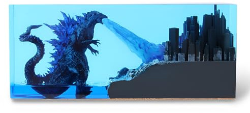 Syfunlv Epoxidharz Godzilla Nachtlicht,Godzilla Würfel Dekoration,USB Schlaf Lichter,Monster Nachttischlampe,Einstellbare Beleuchtung,7,5cm,für Raum Innenbereich Zuhause Schlafzimmer (Stil 1)