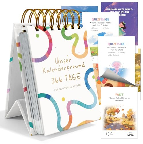 Abreißkalender 2026 Kinder - Abreisskalender 2026 Täglich - Weihnachtsgeschenke für Kinder - 366 Tage Achtsamkeitskalender - Kleine Geschenke für Kinders - Kinderkalender - Geschenke für Kinders