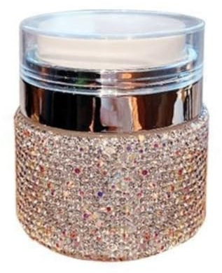 Flacon de crème cosmétique vide de 15 ml avec pompe à vide, distributeur de crème pour le visage à strass, pot de lotion de type presse (multicolore)