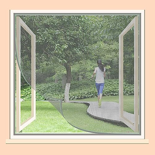 Mosquitera magnética de 1,4 x 28 m, corte para adaptarse sin perforaciones, ventilación y privacidad, mantiene los cts fuera, perfecto para cualquier ventana, color gris