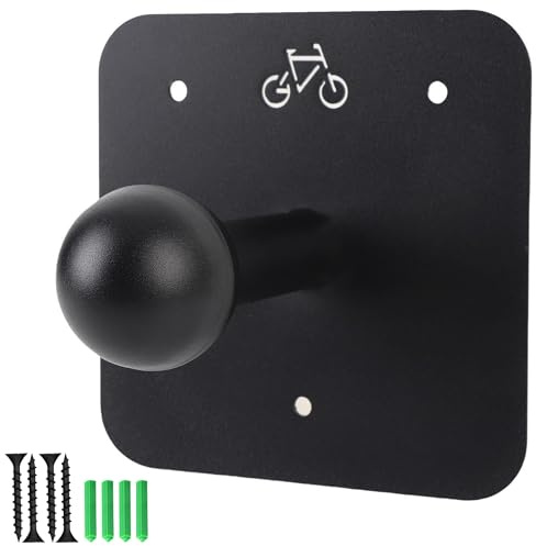 TEOV Fahrradträger Wandhalterung, mit Schrauben und Kunststoff-Spreizdübel, Kugelkopf Fahrrad-Heckträger Wandhalterung, Maximale Traglast 60 kg (Schwarz)