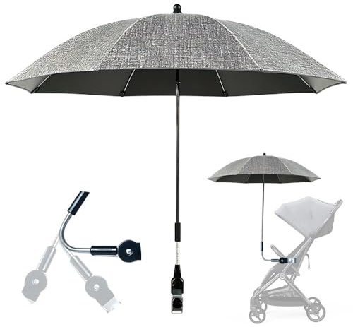 DAJASD Ombrellone universale per passeggino, protezione UV, UPF50+, 82 cm, ombrello passeggino, universale, protezione solare passeggino