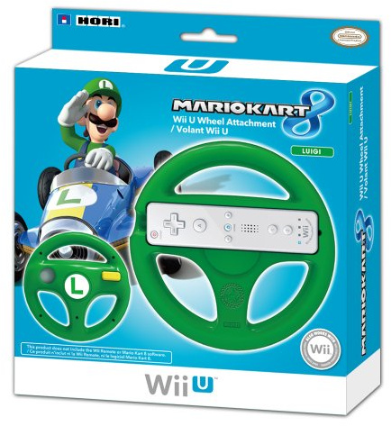 HORI Mario Kart 8 Racing Wheel (Luigi) - Nintendo Wii U