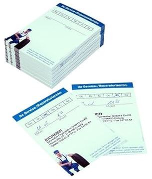 5 Terminblöcke Ihr Service-/Reparaturtermin mit je 50 Terminzetteln, Terminblock DIN A7