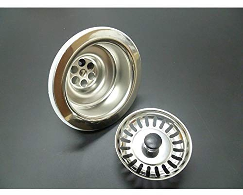S&M 751325 – Válvula de desagüe de acero inoxidable Ø 113 mm para fregaderos, con cestilla y conexión adaptable a tuberías de 32 y 40 mm | Resistente a la corrosión, fácil de instalar