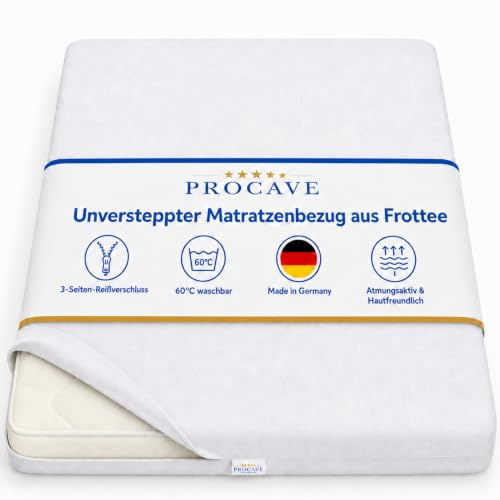 PROCAVE Matratzenbezug 180x200 cm Frottee unversteppt | Matratzen-Höhe 16-22cm | Matratzenschoner