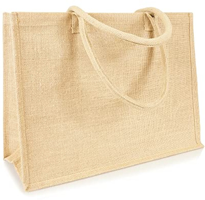 Jute statt Plastik Original | JB1415L | Jutetasche groß | Einkaufstasche Jutebeutel | Fair & Nachhaltig | Shopping Einkauf