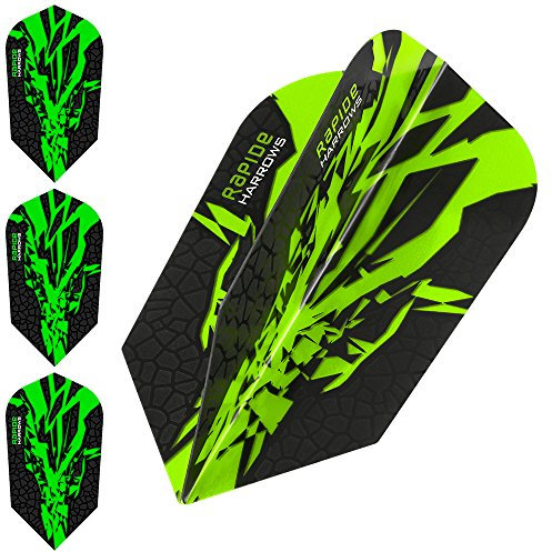 Harrows Rapide X-Dart Flights, 100 Micron – Slim – 1 Set (3), grün