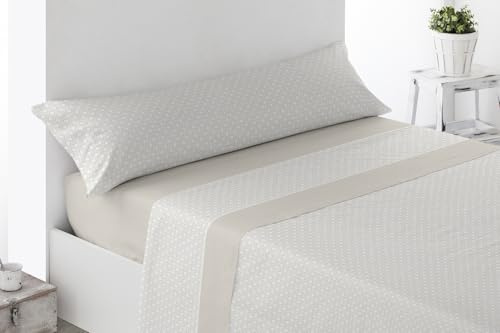 Energy Colors Textil - Hogar - Atlanta - Juego Sábanas Estampada Infantil Cama 90 Verano Microfibra (Circulos Beige)