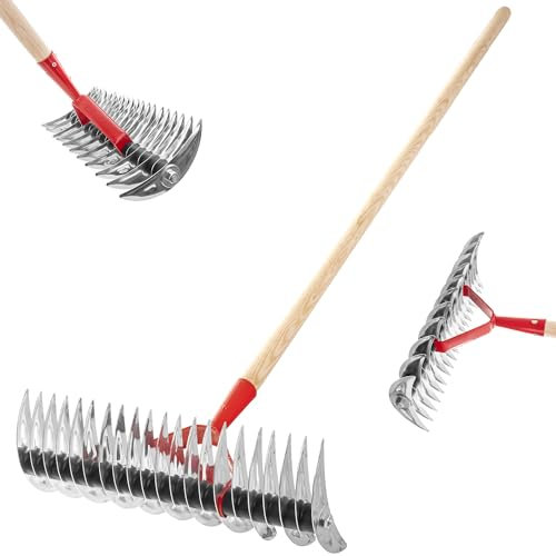 KADAX Aireador de césped Manual para jardín, césped, Musgo, Accesorios de jardín, Herramientas de Metal, rastrillo de Corte, cultivador, aireador de césped, escarificador Manual (Doble Cara, con