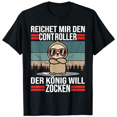 Zocken Reichet Mir den Controller König Konsole Gamer T-Shirt