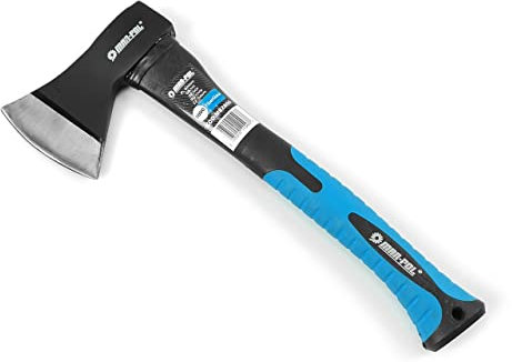 Accetta Spaccalegna Professionale da 600g piccola 36 cm Ascia manico fibra di vetro ergonomico in gomma 0,6 Kg spacca legno