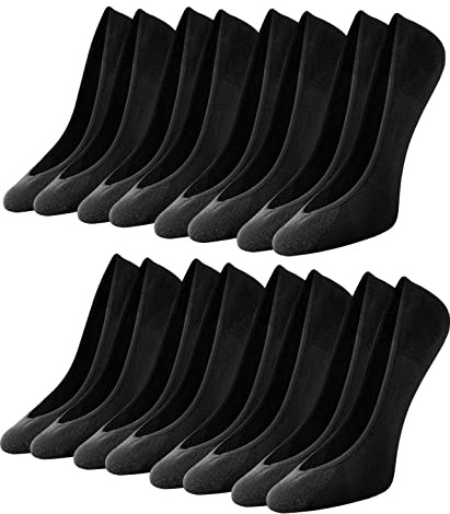 Toes Home Füßlinge Ballerina Socken Damen, Füsslinge Damen, Schwarz, 39-42