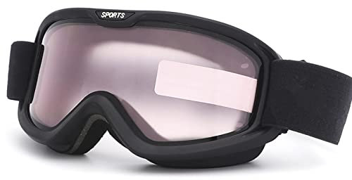 PJDDP Lunettes de Ski OTG, Masque de Ski Protection UV Anti-buée, Protection Lunettes Lens pour Hommes & Femme pour Ski Snowboard Autres Sports Hiver, Compatible avec Casque,Rose