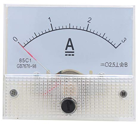 Panneau de Courant Analogique, 85C1 DC 0 à 3A Compteur de Mesure de Courant de Haute Précision Ampèremètre de Type Pointeur ABS
