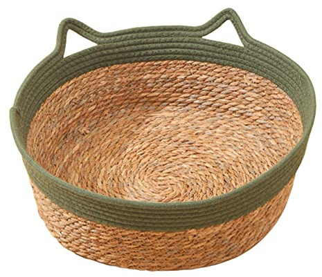 F Fityle Weben Haustier Katzenbett Katzenbett Korb Haushalt Haustier Kratzen Schlafbett Kätzchen Cooles kleines Hundebett Katzenhaus für Katzen Welpen, grün 35cmx13cm