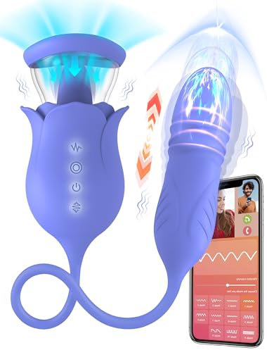5-in-1 Vibration für Frauen mit APP, 8 Stoß 10 Vibrationsmodi 2 Saugmodi, 2 Heizfunktion, Sex Spielzeug für die Frau Klitoris G-Punkt, Sexspielzeug Dildos Sex Toys Vibratorensets für Frauen Vibrator