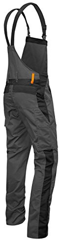 strongAnt Salopette Homme powerStretch avec Poches pour Genoux - Gris-Noir Taille 46