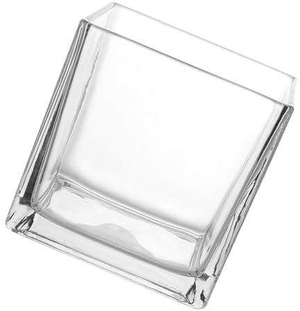 Cabilock Quadratische Glasvase Durchsichtige Würfelvase Hydrokulturvase Moderne Blumenvase Übertopf