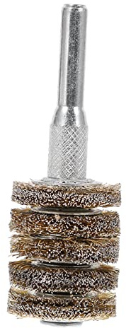 GLEAVI Wire Brush Drill Attachment for Rust Removal and Metal Cleaning with 5-layer Steel Wire Wheel round Handle Design Burr Removal Suitable for Wood and Metal Can Be Used to Level