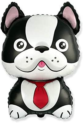 Ballonim® Hund Bulldogge Schwarz ca. 70 cm Luftballons Folienballon Party DekorationGeburtstag