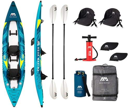 Campsup Aqua Marina kajak aufblasbar | Inflatable 2 Personen Kayak Steam-412 | 412x90 cm | Technologie: Drop Stitch