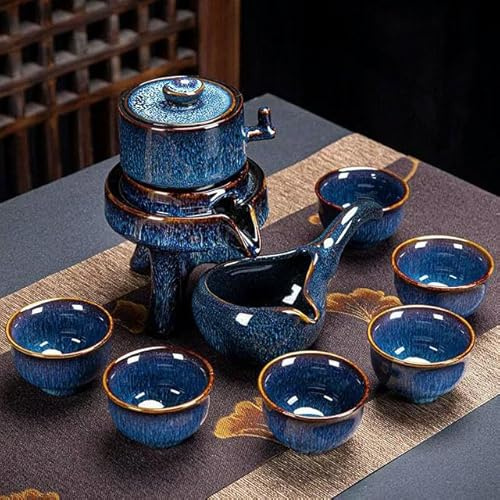 SUKORI Juego de té Tradicional Chino de 8 Uds., Juego de té de Kung fu, Tetera de Porcelana de Hueso y Juego de Tazas de té, Juego de té de Viaje