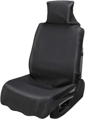 JDGFH Autositzbezüge für Vordersitze, Werkstatt, Freizeit und Sport - Innenraum Autositzschoner Universal in Schwarz, Oxford Stoff für Single