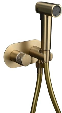 Grifo Bidet Para Wc Grifo Bidet Para Wc Agua Caliente Grifo Wc Higienico Todo Cobre Oro Cepillado interruptor Giratorio