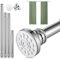 Extendable Curtain Tension Rod 47-160cm,Stainless Steel Telescopic Net Voile Shower Curtain Pole No Drilling,Adjustable Rail for Bathroom Kitchen Closet Door