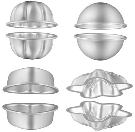 GLSTOY 4er-set Badebombenformen Aus Aluminiumlegierung Badesalz-bombenform Diy-backwerkzeug Cupcake-form Backformen-set Für Küche Und Diy-projekte
