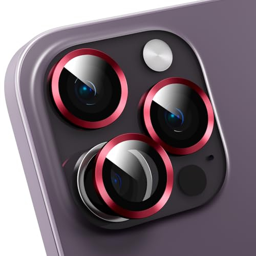 GANGANPRO Camera Lens Protector Compatible with iPhone 11/iPhone 12/iPhone 12 Mini,Scratch Resistant,HD Clear Tempered Glass Camera Lens Protection Cover,Case Friendly Easy to Install - Claret
