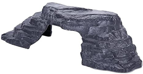 TOGEVAL Schildkröten Klettern Plattform Harzbrücke Sonnenfelsen Schildkrötenversteck Aquarium-Ornament Pp-Material Kletteraktivität Unterschlupf Landschaftsornament