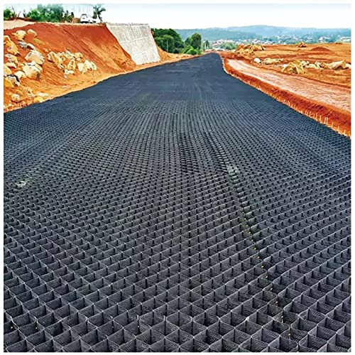 Pavés de gravier en nid d'abeille pour allée - Grille géo de 5,1 cm d'épaisseur pour tapis de camping - Grille de stabilisation du sol en plastique - 200 cm x 300 cm - Idéal pour les sols raides