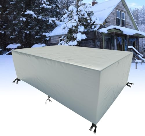 HNKDKJ Gartenmöbel Abdeckung Gartentisch Abdeckung 280x200cm Wasserdicht Schutzhülle für Loungemöbel Abdeckung für Gartenmöbel Winddicht Rattan Balkonmöbel Abdeckhauben & Hüllen -280x200x75cm/LxWxH