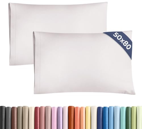 Funda de Almohada 50x80 Gris Claro- Set de 2 Fundas de Microfibra Suaves, Cómodas y Lavables a Máquina - Fundas 50x80 Gris Claro para una Experiencia de Confort y Elegancia