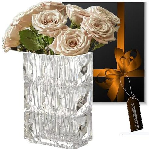 LIBRNTY Florero Minimalista y Nórdico de Vidrio - Arreglo Floral Hecho a Mano, Decoración Hidropónica (Transparente)