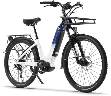 cysum Nova E-Bike für Damen und Herren, 27,5 Zoll Elektrofahrräder mit 48V Mittelmotor, 140 Nm, 48V 14Ah Wechselakku, E-Mountainbike, Step-Thru