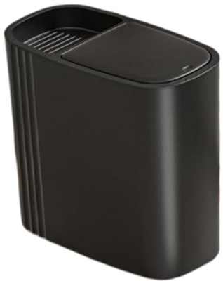 YWJLQH Papelera de Baño Rectangular, Pequeña Y Compacta, con Tapa, 12 L, para Dormitorio, Sala de Estar, Cuarto de Manualidades, Inodoro, Negro, tal como se describe