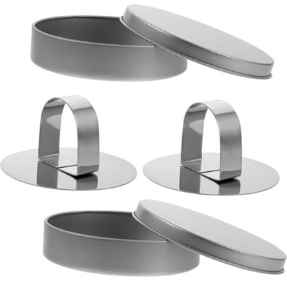 Mikikit 4 Piezas Molde Para Galletas De Azúcar Kit Para Prensar Galletas De Inoxidable Herramientas Para Fondant Caja Para Dulces Prensa Para Cortadores Para Cocina y Recuerdo De Fiesta De