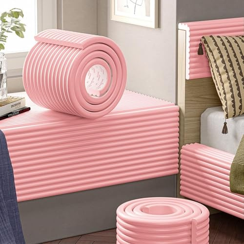 Wandpaneele Gepolstert 200 cm, Antikollisions-Wandpolster für Kinder, Wandkissen Selbstklebend, Wandpolster für Kinderzimmer, 3D Anti-Kollision Wandkissen Bett Kopfteil(Rosa,W 50 x L 200 cm)