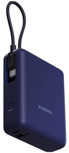 Xiaomi Power Bank 10000Mah 33W Integrated Cable - Bateria Externa Carga Rápida | Cargador Portátil Inalámbrico USB-C y USB-A para Smartphones | Cargador Batería Externa para 3 Dispositivos
