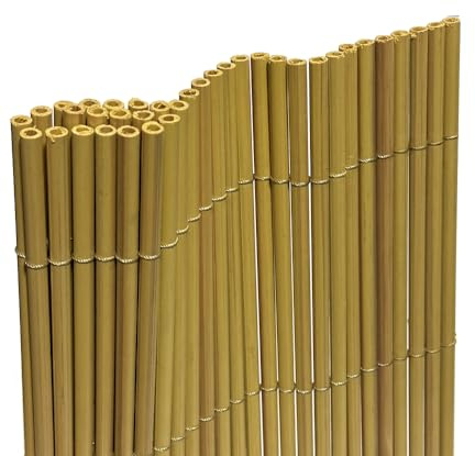 VERDELOOK | Arella Plasty 1x3 Metri, Colore Naturale, Arella In Plastica con Cannette Rotonde, Stabilizzata Raggi UV, Per Recinzioni, Staccionate, Balconi e Terrazzi