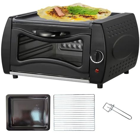 Horno Tandoor para Mini Pizzas, Horno Tandoor de Sobremesa de 2100 W con Bandeja para Hornear/Rejilla para Hornear/asa para Bandeja, Control de Temperatura de 50-400 ℃, para Chapati, Lahmacun