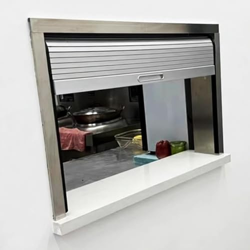 White ABS Plastic Tambour Door - Folding Shutter Cabinet Door for Small Closets, Roll-Up Design with Handle & Track, Perfect for Space-Saving Solutions (61x86cm/24x34in)