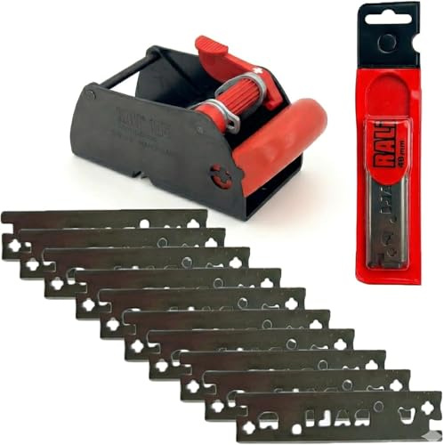 RALI 105-serie handflata och lådor - enhandspipor utan slipning för trä - schweiziskt professionellt verktyg (105 monoblock + 10 blad)