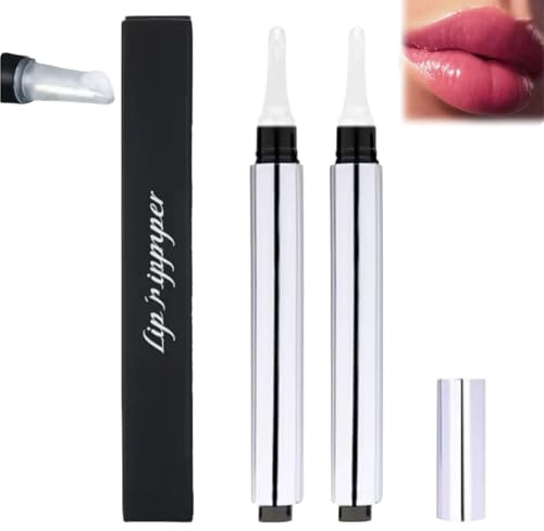 2er Pack Lip Plumper Serum 10ml – Lippenvolumen Booster mit Öl – Nicht klebrig, feuchtigkeitsspendend – Als Make-up Base oder allein tragbar