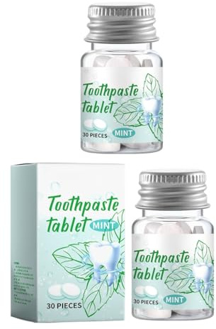 Solida tandkrämstabletter for djuprengöring och blekning, mintkamomill Xylitol, emaljskydd, fräsch andedräkt, bärbar munvård(2pcs)