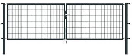 Alberts 650421 Doppeltor Flexo mit Zubehör | verschiedene Breiten und Höhen | anthrazit | Breite 400 cm | Höhe 120 cm