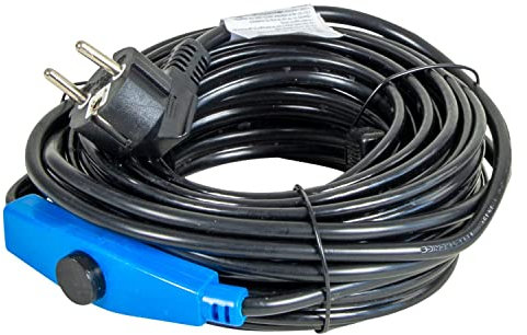 horizont Câble chauffant antigel avec thermostat de 8 m, idéal pour conduite d'eau ou comme chauffage des plantes, chauffage de gouttière étanche, chauffage de gouttière autorégulateur, chauffage